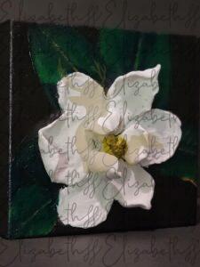 Mixed Media Art Scupted and ppainted 3d Magnolia