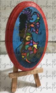 fairy stained glass on wood